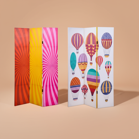 Paravento mongolfiere fronte e retro