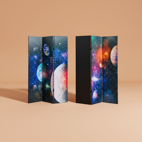 Paravento spaziale fronte e retro