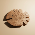 Pesce Tchaou intagliato legno mango sfondo beige