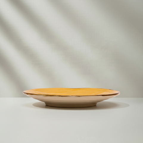 Piatto piano con sfondo grigio