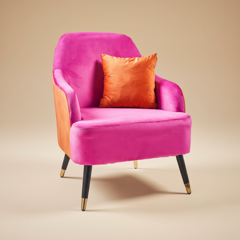 Poltrona Mariarosa Arancio Rosa - Sfondo Beige