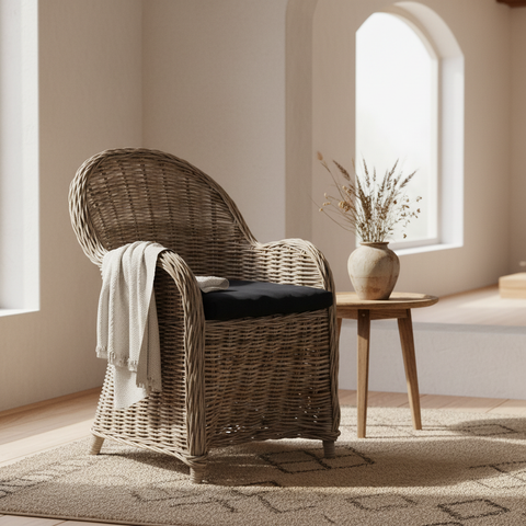 Poltrona rattan kubu ambientata