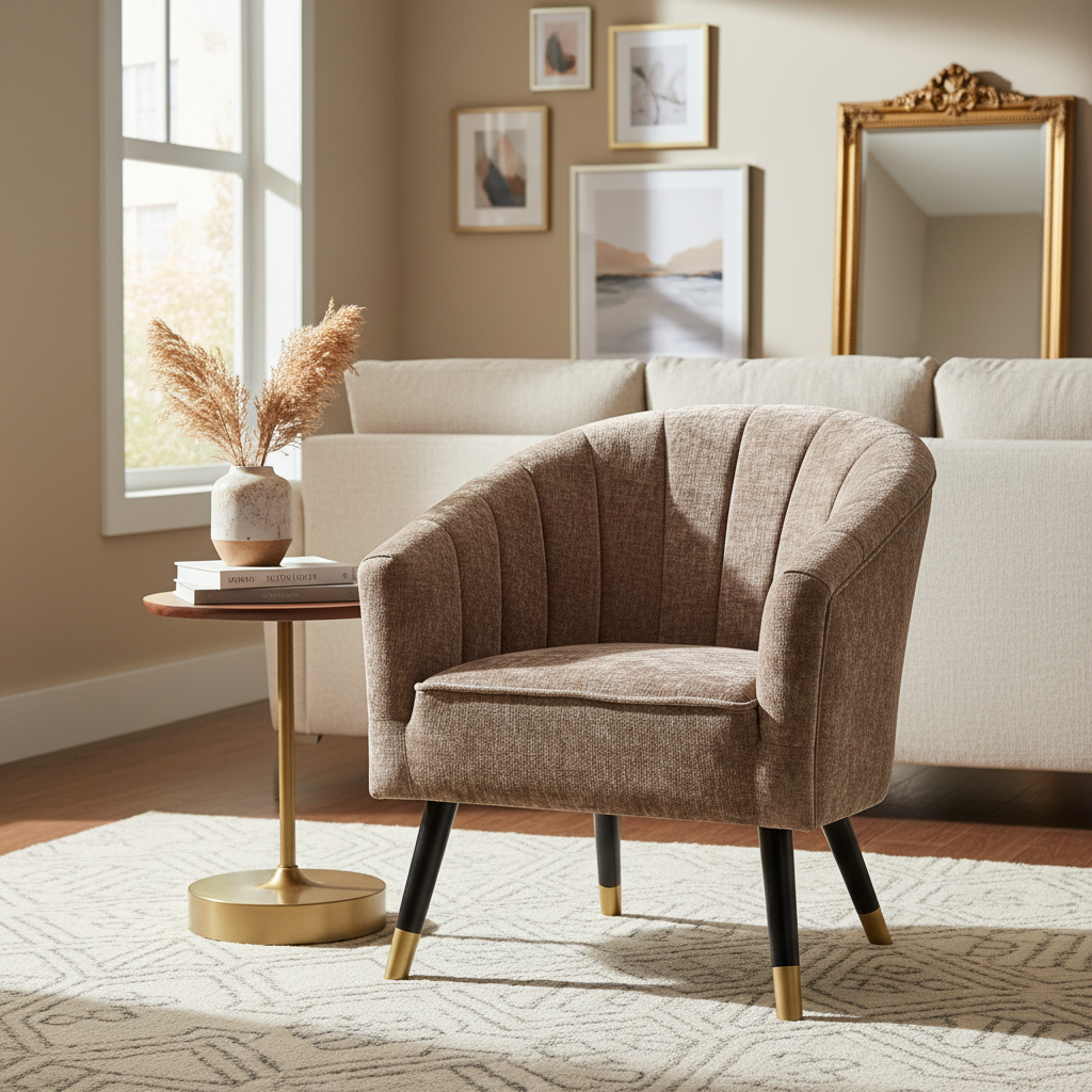 Poltrona taupe ambientata