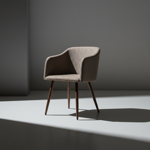 Poltroncina bouclé sfondo neutro