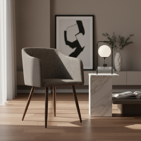 Ada - poltroncina imbottita intessuto marrone melange