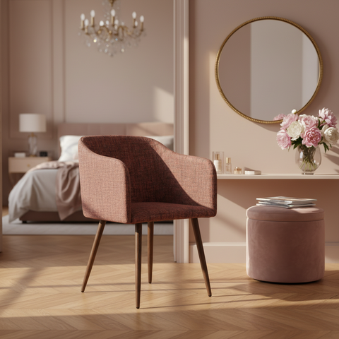 Ada - poltroncina imbottita intessuto rossa melange