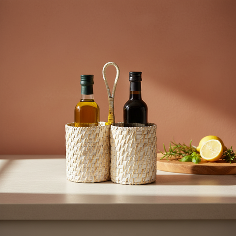 Porta Olio Aceto Rafia - Ambientata