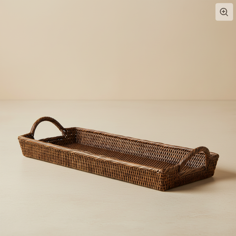 Portabaguette Rattan con Manici - Sfondo Neutro