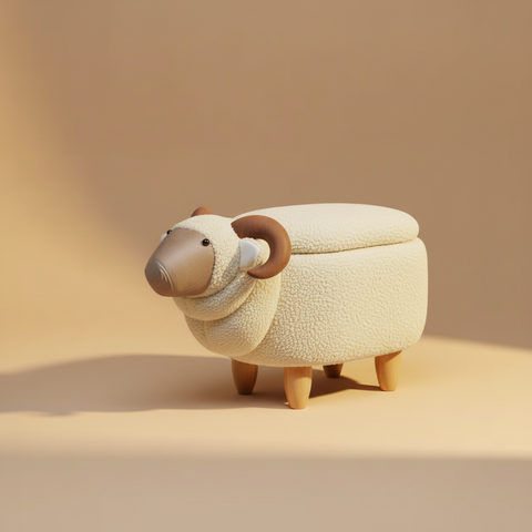 Pouf Ariete Bianco - Muso vs Corna v2