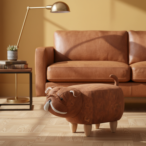Pouf Bulldog Cognac - Foto Ambientata