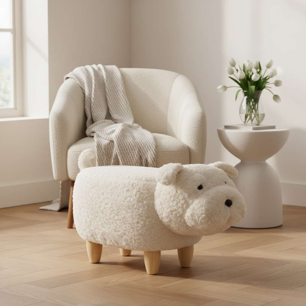 Pouf Cagnolino Bianco - Foto Ambientata