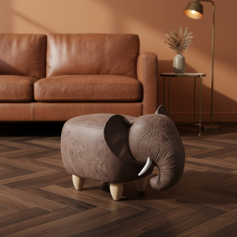 Pouf Elefante Marrone - Foto Ambientata