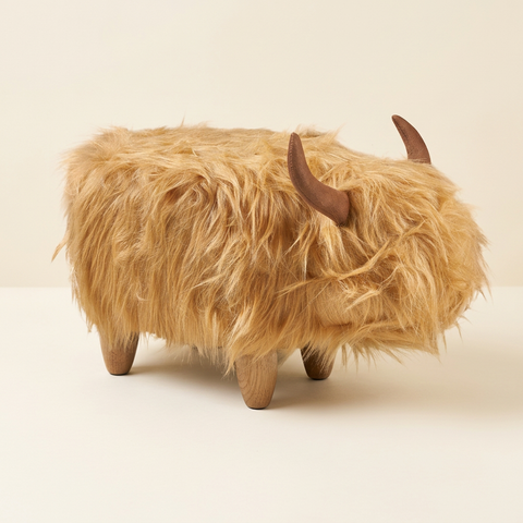 Puff acolchado de piel - Vaca