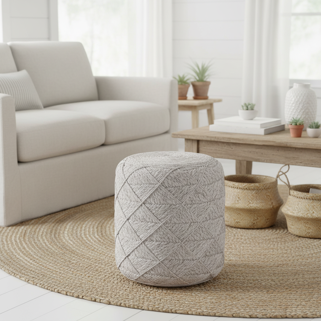 Arturo - Gomitolo Pouf in Grey