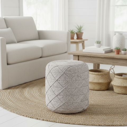 Arturo - Pouf Gomitolo Tonalità Grigia