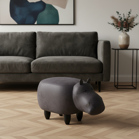 Pouf Ippopotamo Antracite - Foto Ambientata