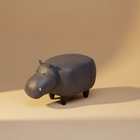 Pouf Ippopotamo Antracite - Foto Sfondo Neutro