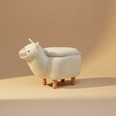 Pouf Pecora Bianca - Foto Sfondo Neutro