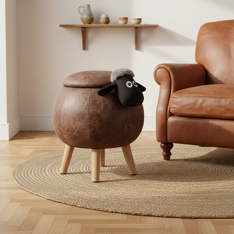 Pouf Pecora Tonda - Vista Tre Quarti