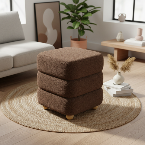 POLLY - POUF IMBOTTITO MARRONE