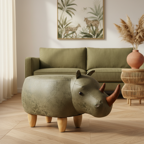 Pouf Rinoceronte Verde - Foto Ambientata