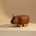 Pouf Toro Marrone - Foto Sfondo Neutro