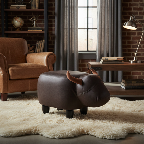 Pouf Toro Marrone - Senza gambe