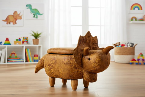 Pouffotto In Pelliccia Sintetica - Dino