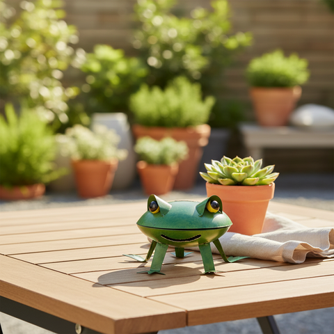 Rana decorativa metallo terrazza