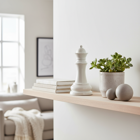 Regina scacchi ceramica bianca in ambiente