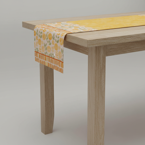 Runner giallo tavolo angolato metà