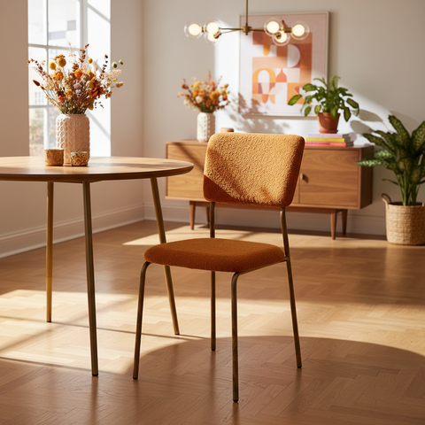 Amelia - Sedia Arancione Con Gambe Metallo Arancio