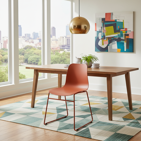 Sedia arancione in ambiente moderno