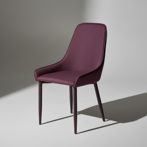 Sedia bordeaux sfondo grigio