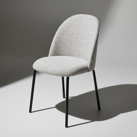 Sedia bouclé grigio - seduta girata sinistra