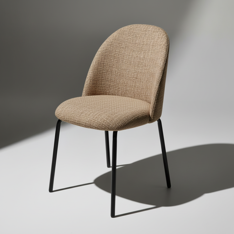 Sedia bouclé tortora - inquadratura sinistra