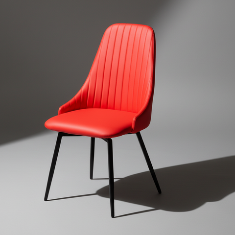 Sedia ecopelle rossa sfondo grigio