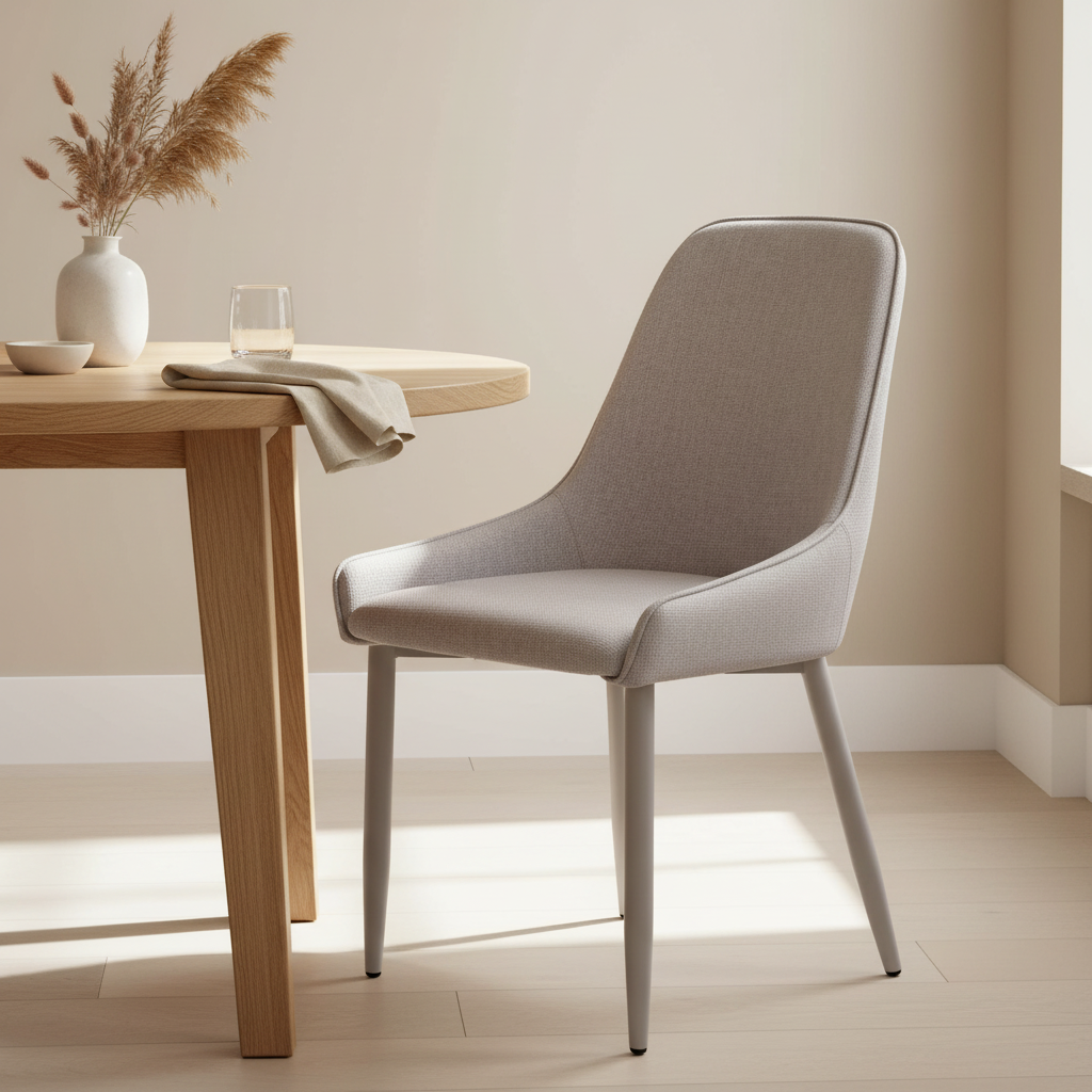 Sedia grigio chiaro ambientata