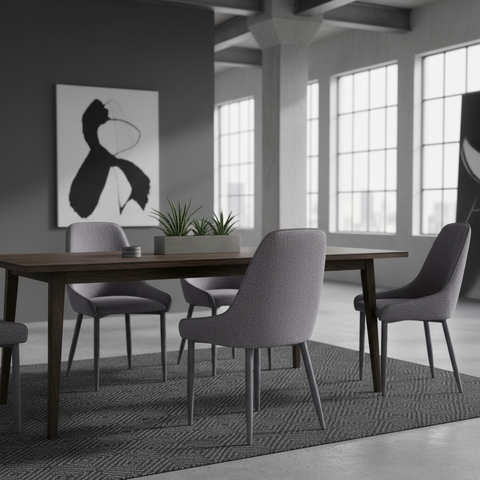 Sedia grigio medio in loft urbano