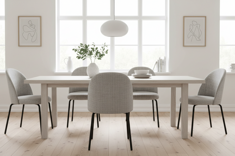 VITTORIA - SEDIA COLOR GRIGIO PERLA TESSUTO POLI CINIGLIA