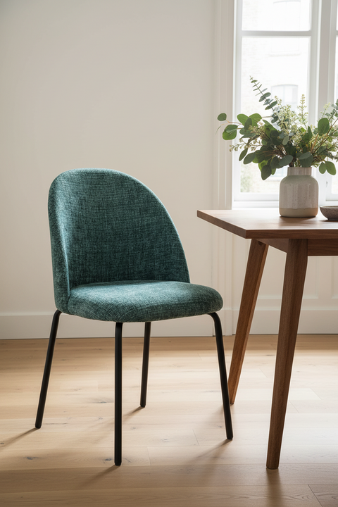 VITTORIA - SEDIA COLOR ACQUAMARINA TESSUTO POLI CINIGLIA