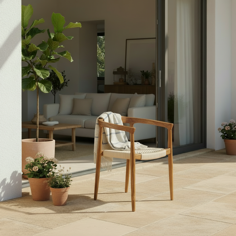 Sedia in legno con seduta intrecciata - formato quadrato