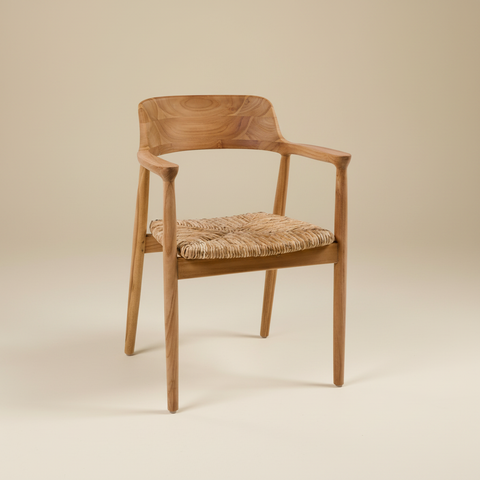 Sedia in legno con seduta intrecciata - formato quadrato