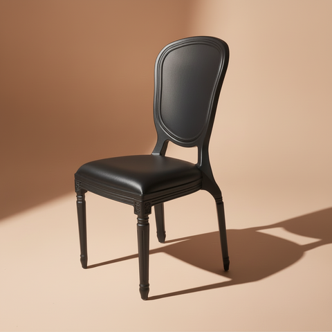 Sedia Luigi XVI Nera - Sfondo Beige