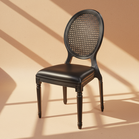 Sedia nera con ombre diagonali