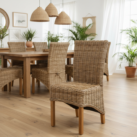 Dominica - Sedia da Esterno in Rattan senza Cuscino