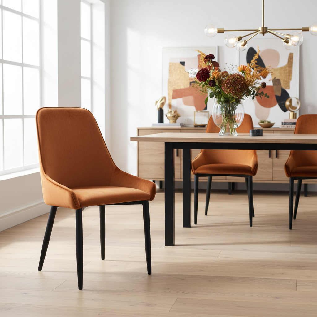 Elizabeth - Caramel Velvet Chair