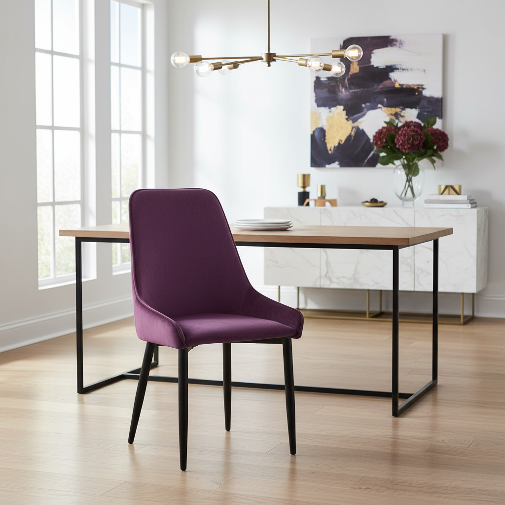 Elizabeth - Aubergine Velvet Chair