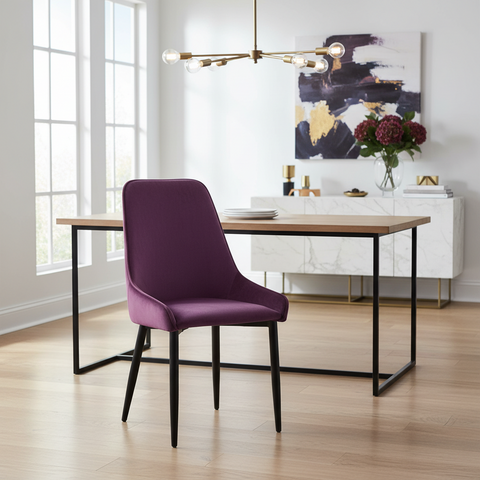 Elizabeth - Sedia In Velluto Aubergine