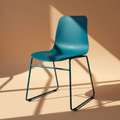 Sedia velluto turchese con base corretta